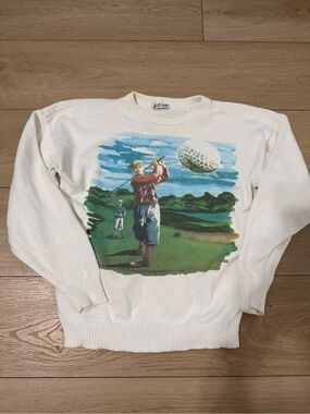 Vintage Golf Crewneck Sweater - White